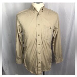 VINTAGE CC FILSON Medium Khaki Button Down Shirt Excellent Condition